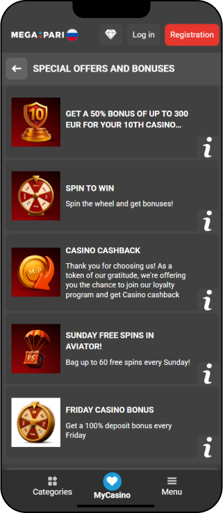 Casino Bonuses and Promotions - Megapari Pakistan