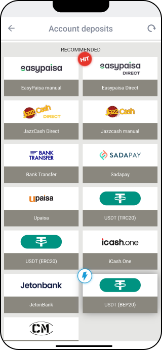 Deposits and Withdrawals Through the App - Megapari Pakistan