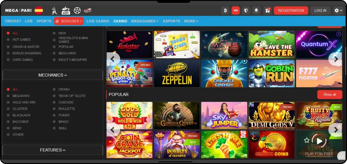 MegaPari Casino and Live Casino - Megapari Pakistan